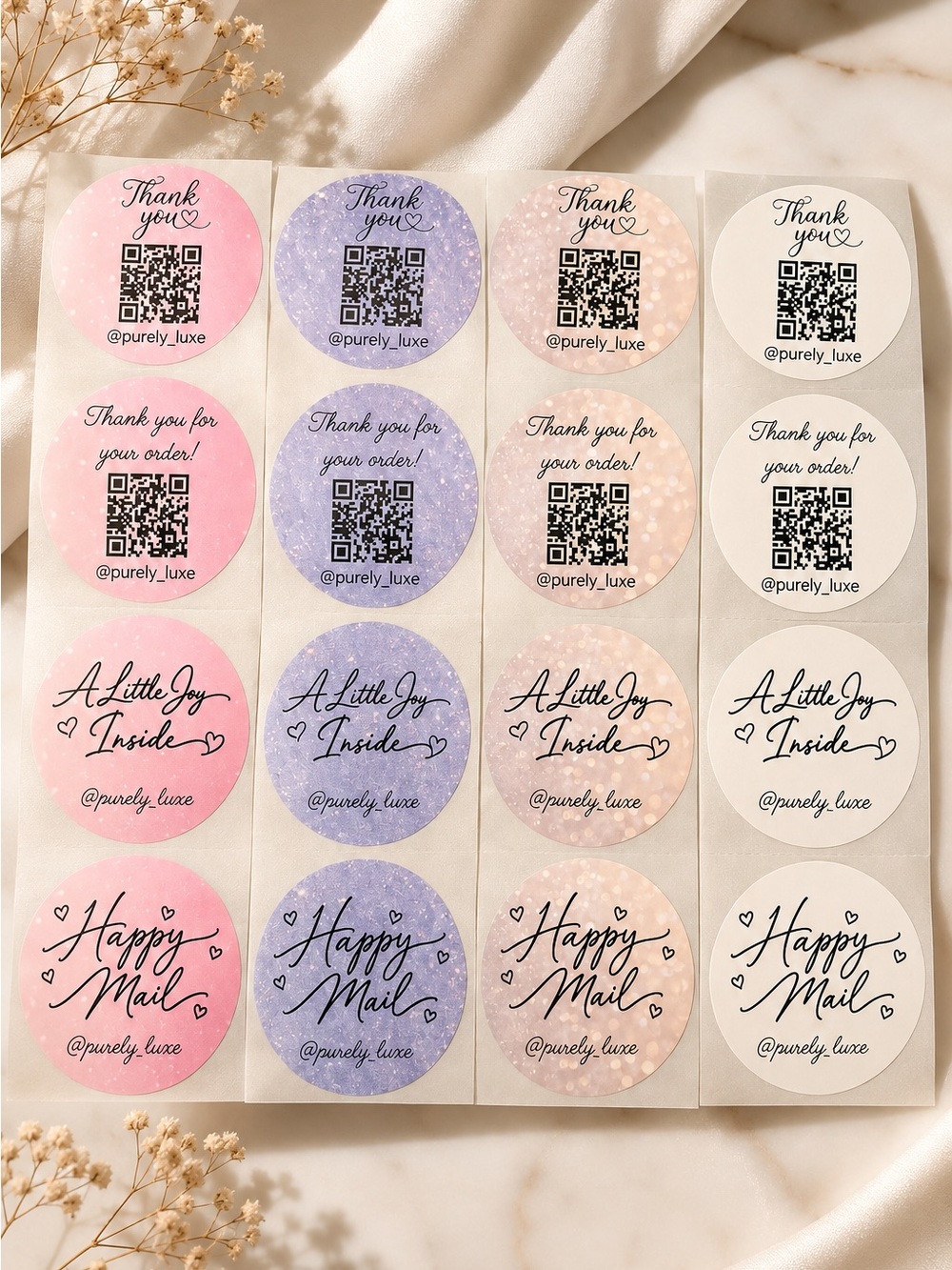 50- Custom Thank You QR Code Stickers (2") - Picture 3 of 3